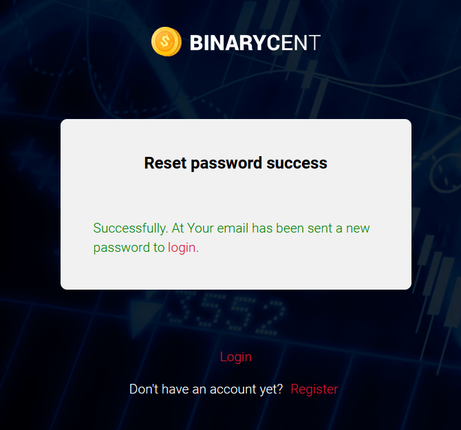 Binarycentにログインする方法は？自分のパスワードを忘れてしまいました